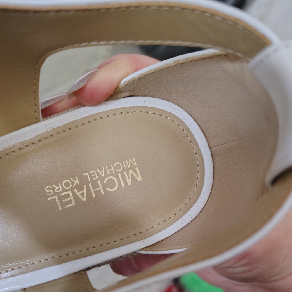 🆕⭐ Micheal Kors White Leather Espadrille Wedges - Picture 10 of 14